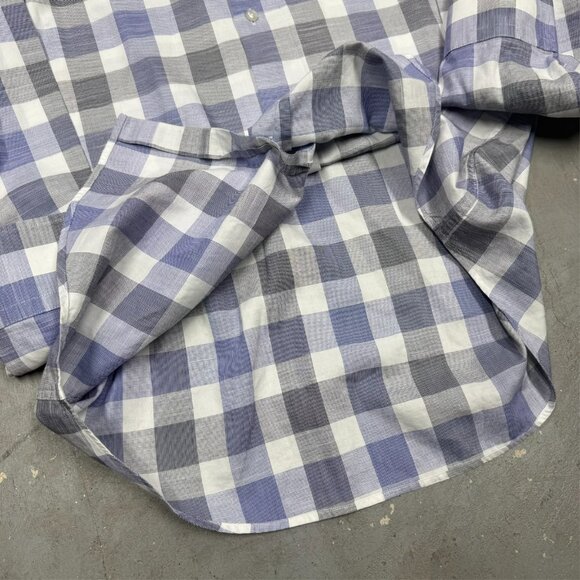 Hugo Boss Slim Fit Dress Shirt Plaid "Jason" Cotton Blue 38 15 Small - Picture 9 of 12